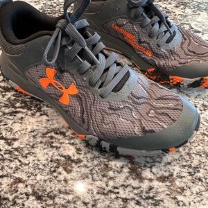 Under Armour Gray and Orange Trail Sneakers
